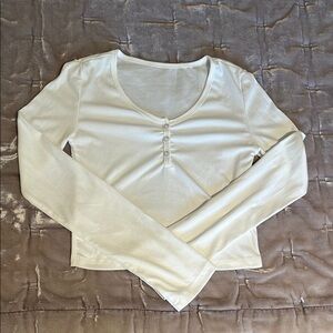 Women's White Long Sleeve Top